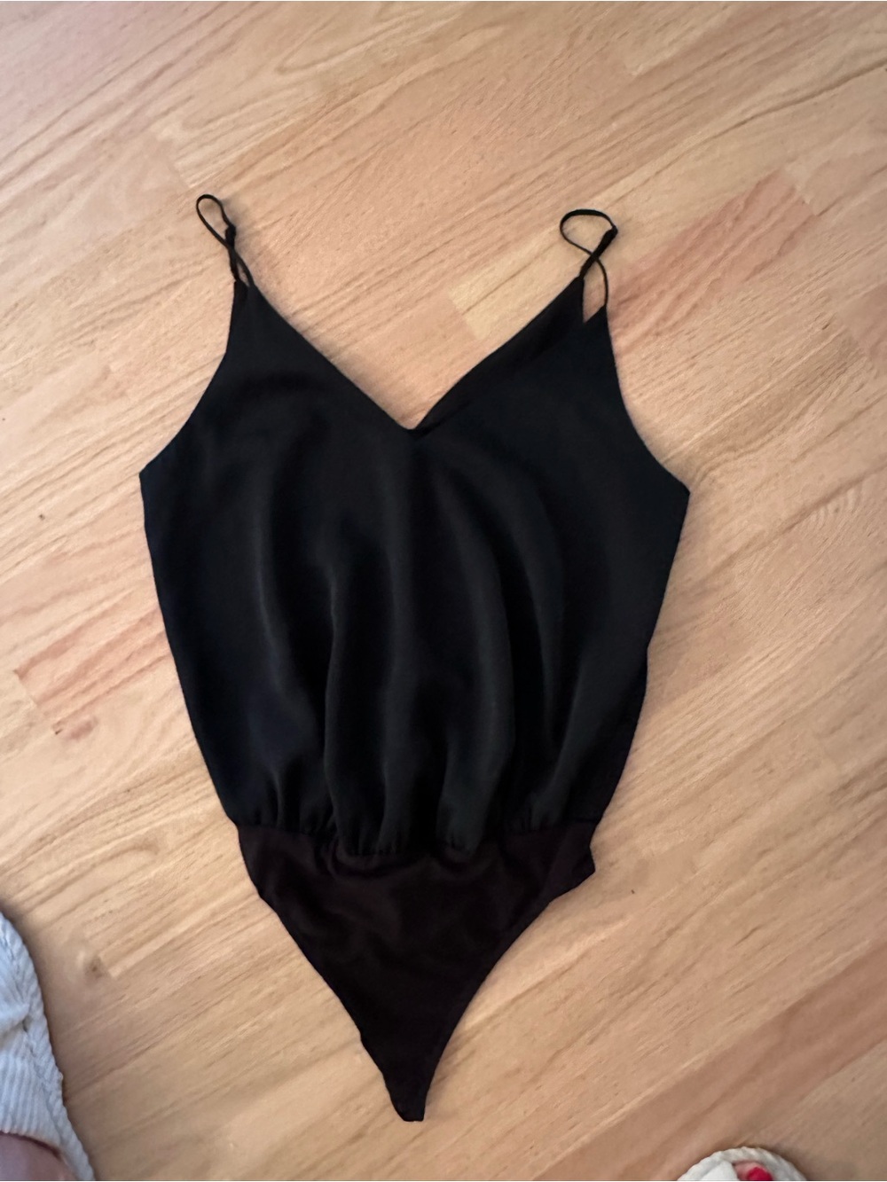 Express Black V-Neck Satin-Effect Camisole